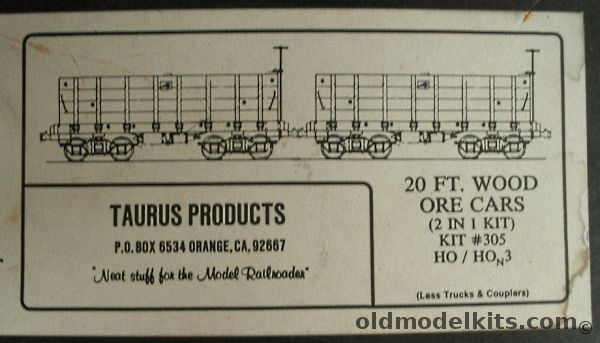 Taurus Products HO Two 20 Foot Wood Ore Cars (2 In 1 Kit) - HO / HON3, 305 plastic model kit